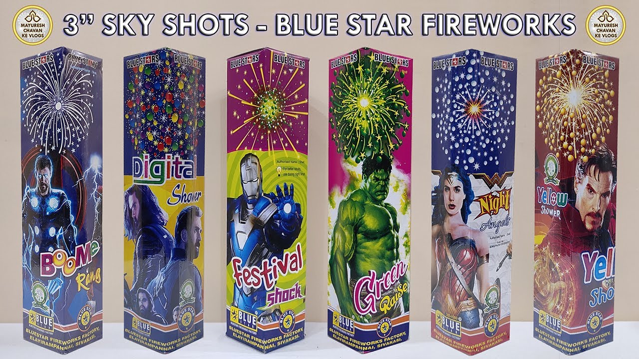 6 Sky Shots from Blue Star Fireworks | Patakhe | sivakasi crackers video testing | Happy Diwali 2025