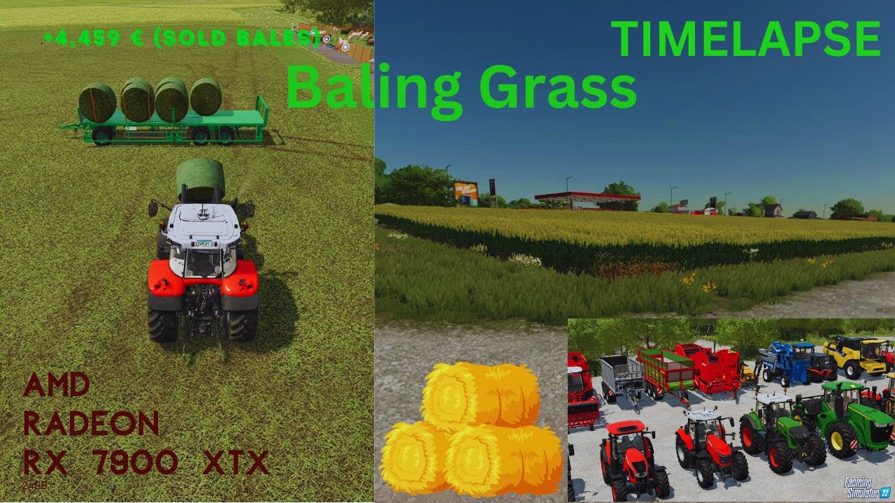 Timelapse Farming Simulator 22: Baling Grass #farmingsimulator22 #esoplays #gaming