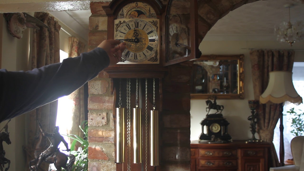Vintage Dutch WARMINK Wall Clock with Westminster Chimes, Moonphase & Calendar