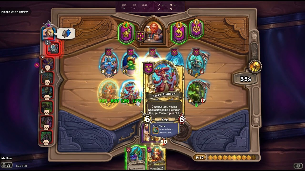 Win all rounds HS Battlegrounds (end)