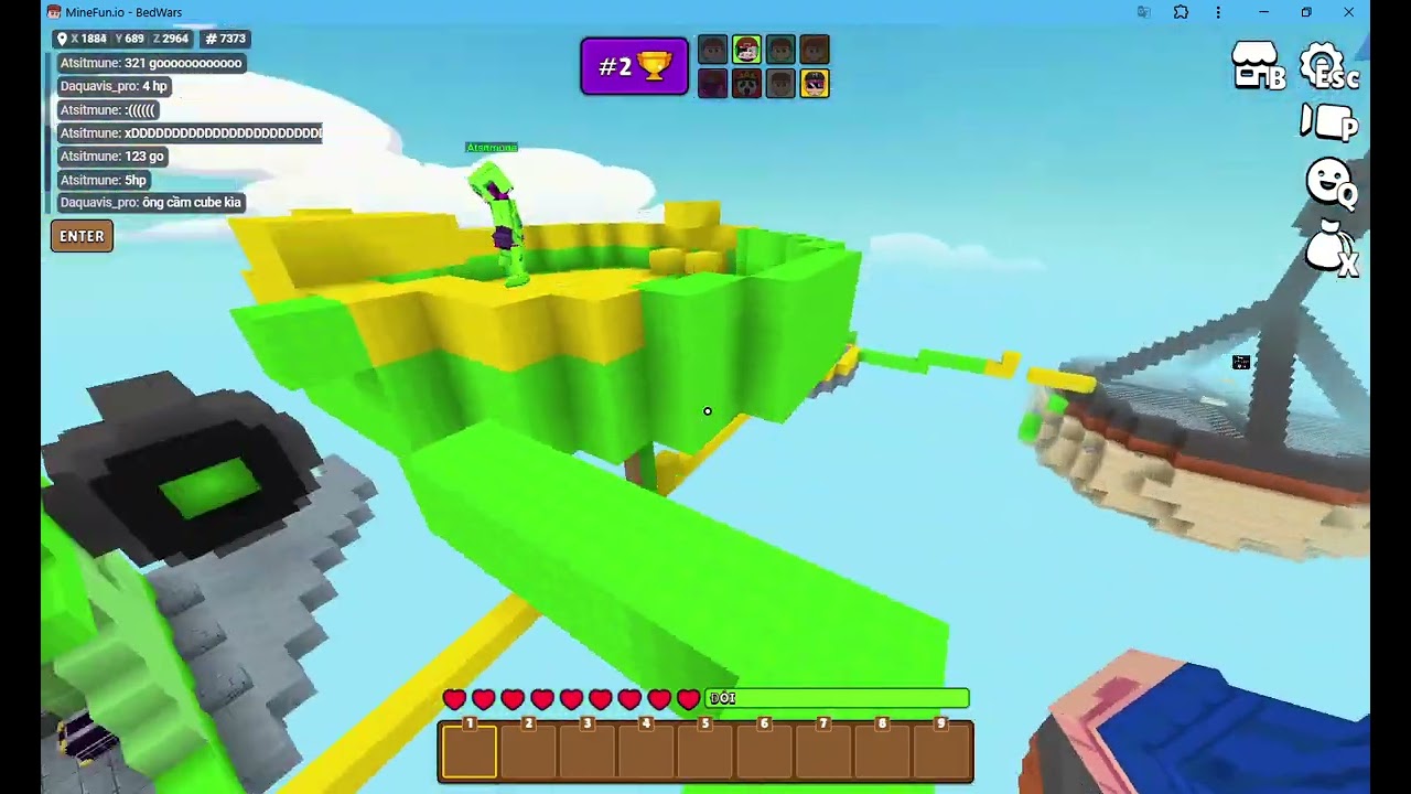 MineFun io | đang pvp thì bố kêu nên video ít mong mọi người thông cảm