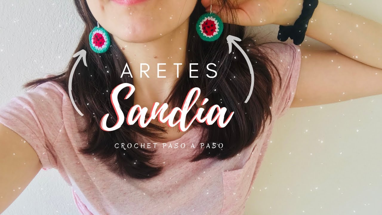 ARETES SANDIA / PENDIENTES DE SANDIA A CROCHET