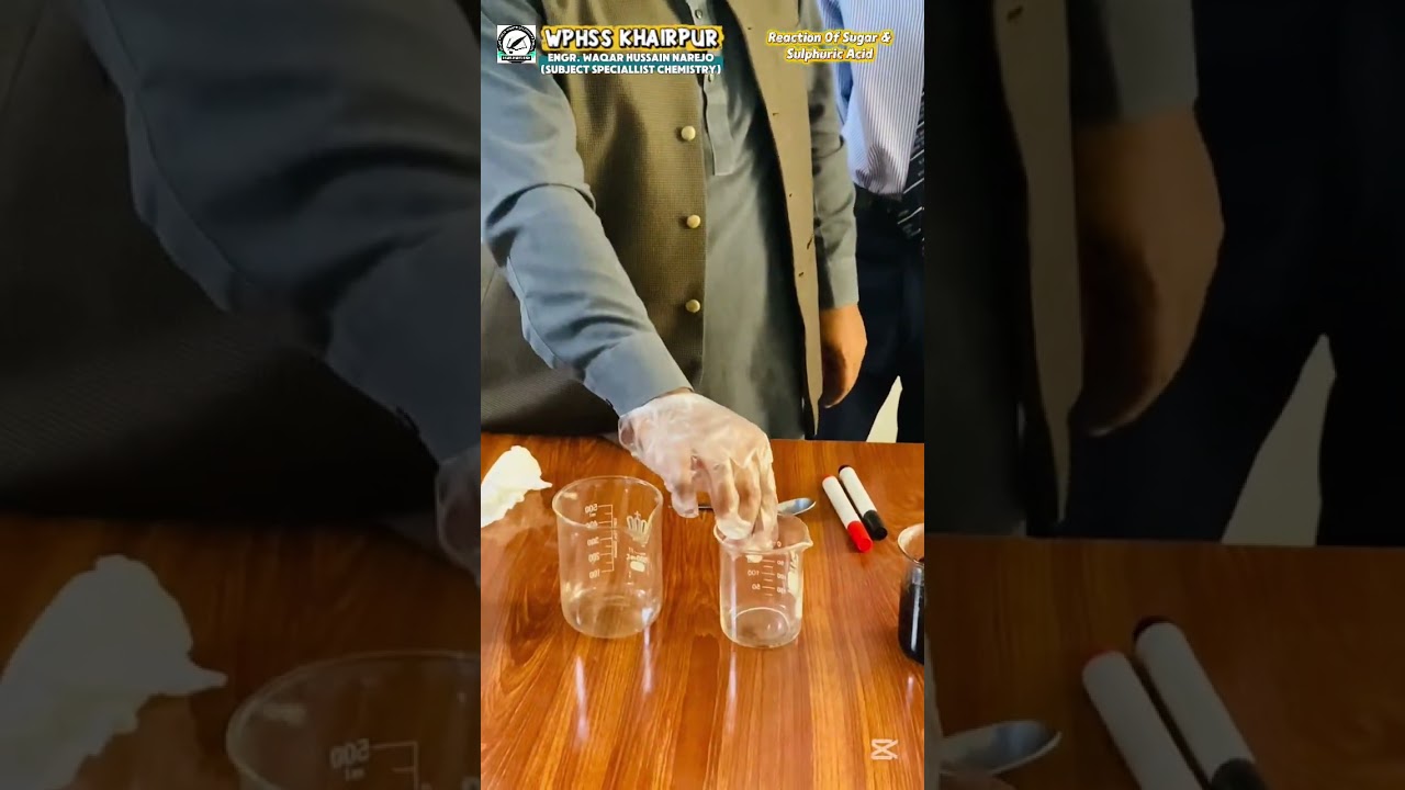 Reaction of Sugar and Sulphuric Acid—- live experience #chemistry #physics #sciece #experiment 