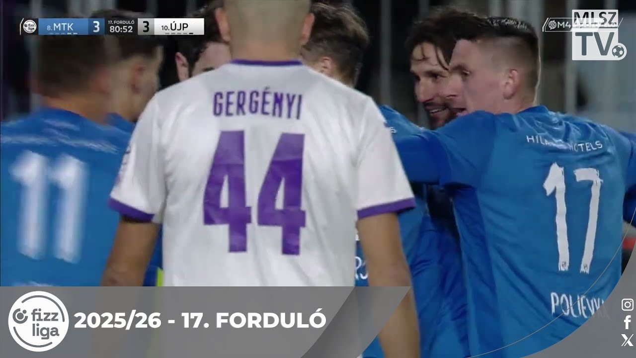 N&eacute;meth Hunor Vajk g&oacute;lja az MTK Budapest &ndash; &Uacute;jpest FC m&eacute;rkőz&eacute;sen