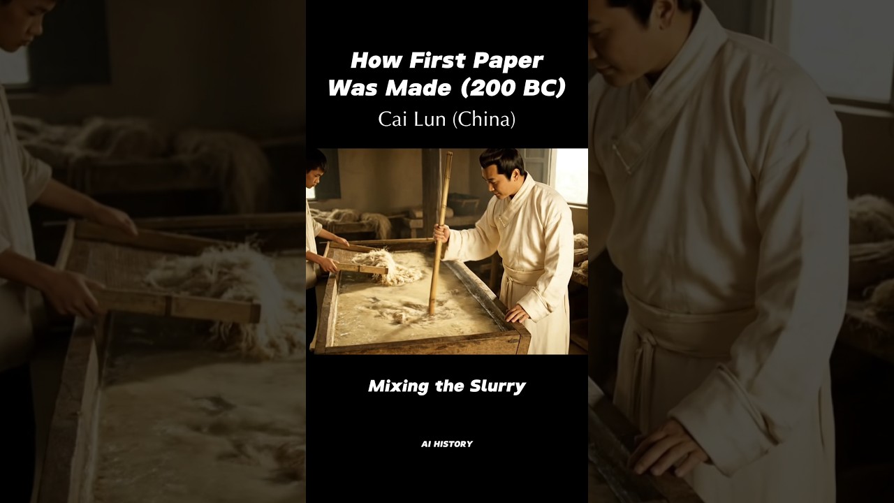 How The First Paper Was Made In 200BC #shorts #aihistory #paper