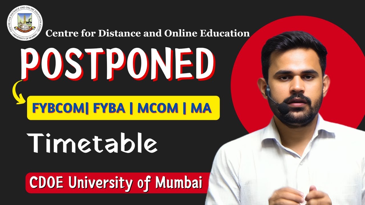 Отложено!!! Экзамены CDOE Мумбайского университета | FYBA FYBCOM FYBAF MCOM MA
