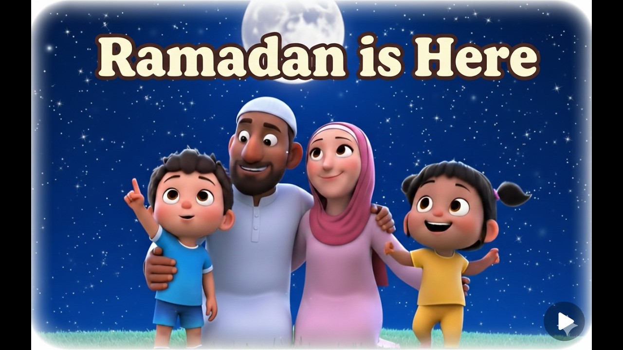 🌙 Ramadan Is Here! | Beautiful Ramadan Nasheed for Kids (Male Child Voice)