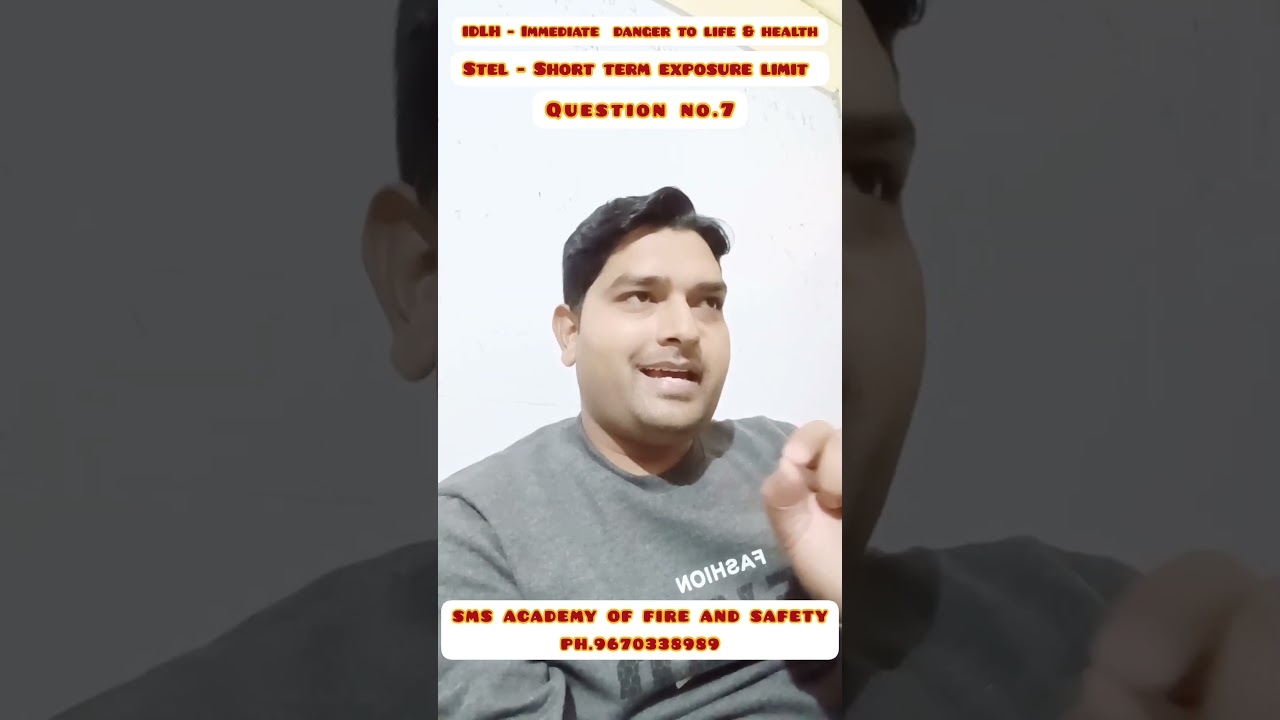 STEL - SHORT TERM EXPOSURE LIMIT | IDLH - IMMEDIATE DANGER TO LIFE AND HEALTH | #shorts #sultanpur