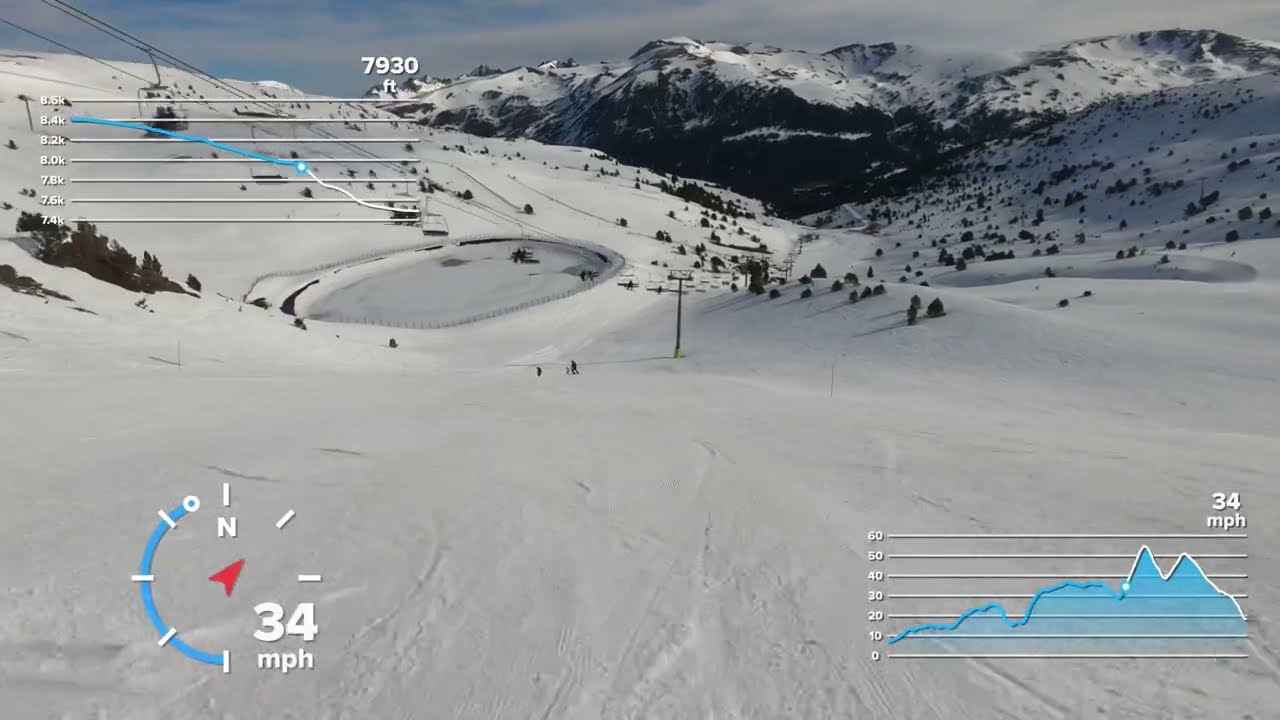 Grandvalira - Solana (blue run Accessed by Cortalets) Feb 22