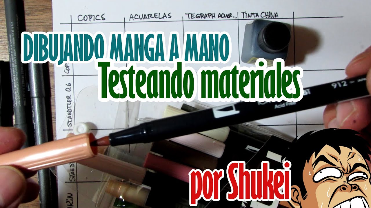 Dibujando Manga a mano - Test de materiales por @ShukeiArt