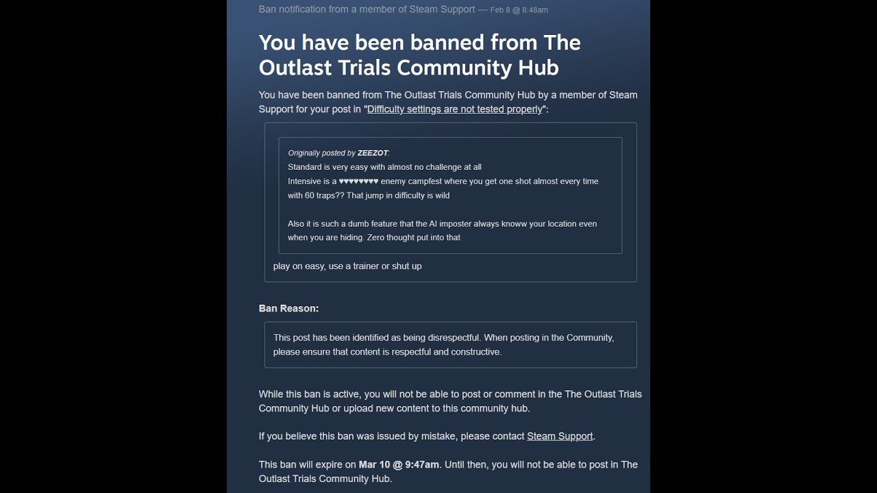 Steam Moderators Target and Stonewall Me For Saying 