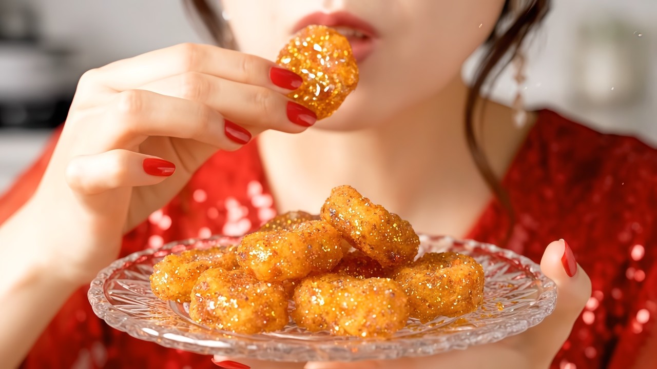 🍗 ASMR Glass Chicken Nuggets (So Crunchy!) | Dipping Sauce + Cola & Ice