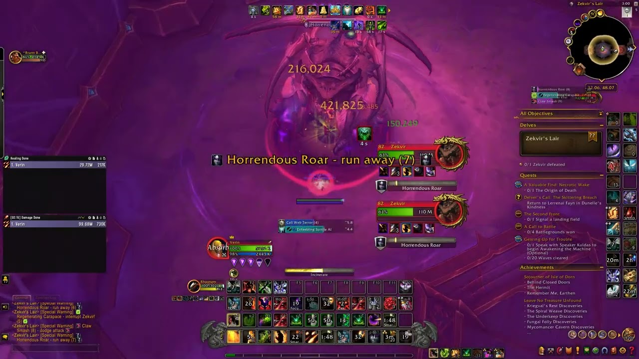 Zekvir hard mode (??) solo kill - ilvl 610 destruction warlock - 09/30/24