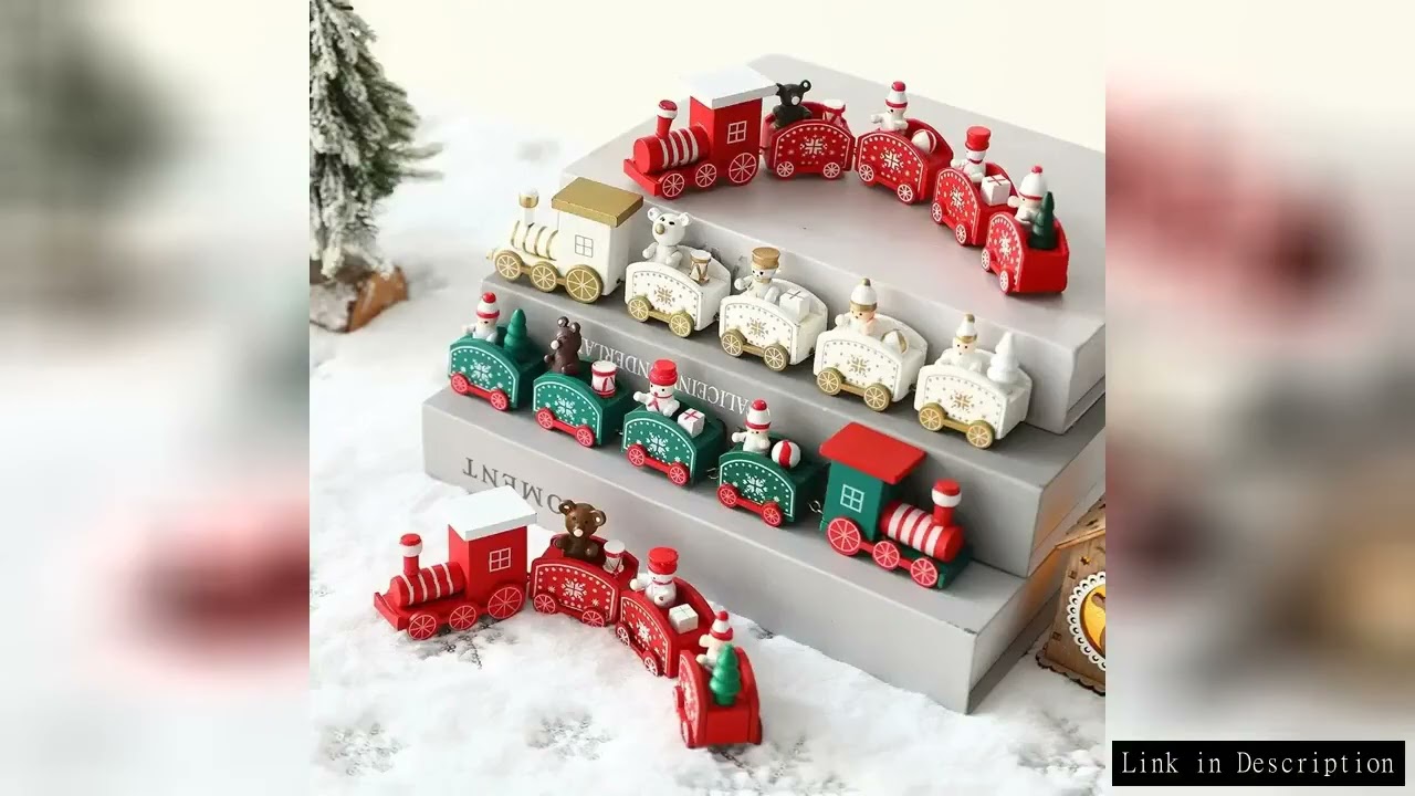 Kids Christmas Plastics Train Toy Mini Train Decor Set for Christmas Party Christmas Train Ornament