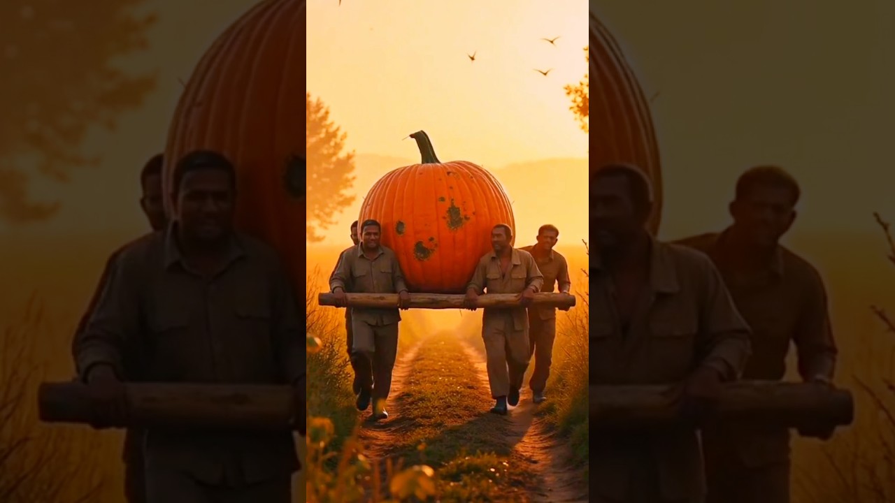 Huge Pumpkins Transporting. 