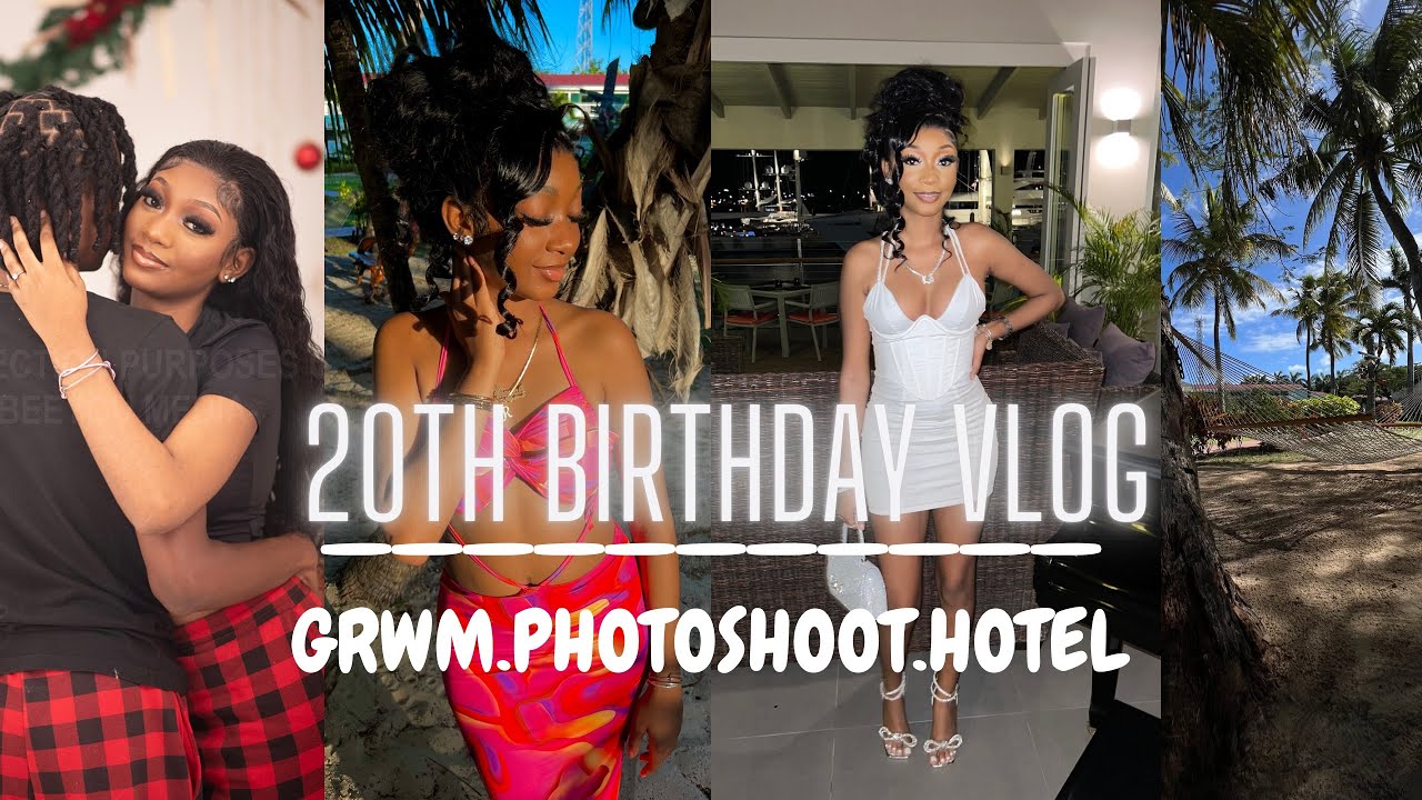 20th Birthday vlog; boyfriend reveal,photoshoot,hotel & grwm ft Aliepearl hair