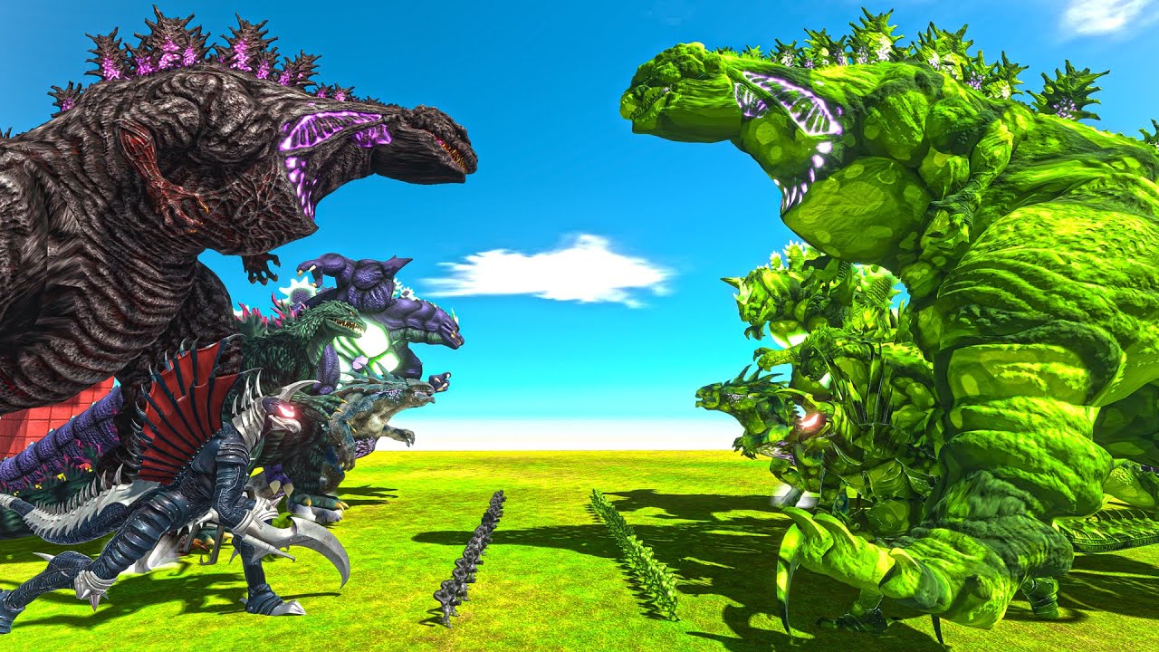 Team Shin Godzilla vs Radioactive Scales Itself – Animal Revolt Battle Simulator