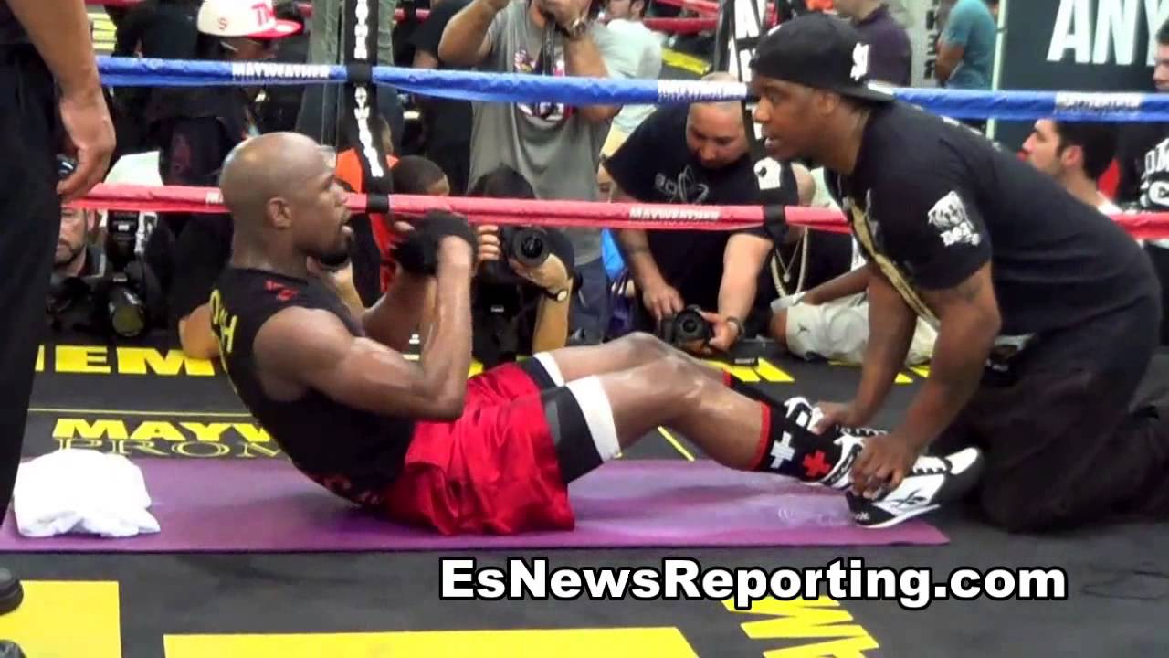 Floyd Mayweather vs Manny Pacquiao Abs Workout vs Abs Workout - esnews boxing