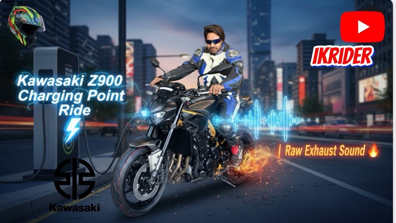 Charging Point Par Kawasaki Z900   🚀Loud Exhaust 😱Sound Test 💥