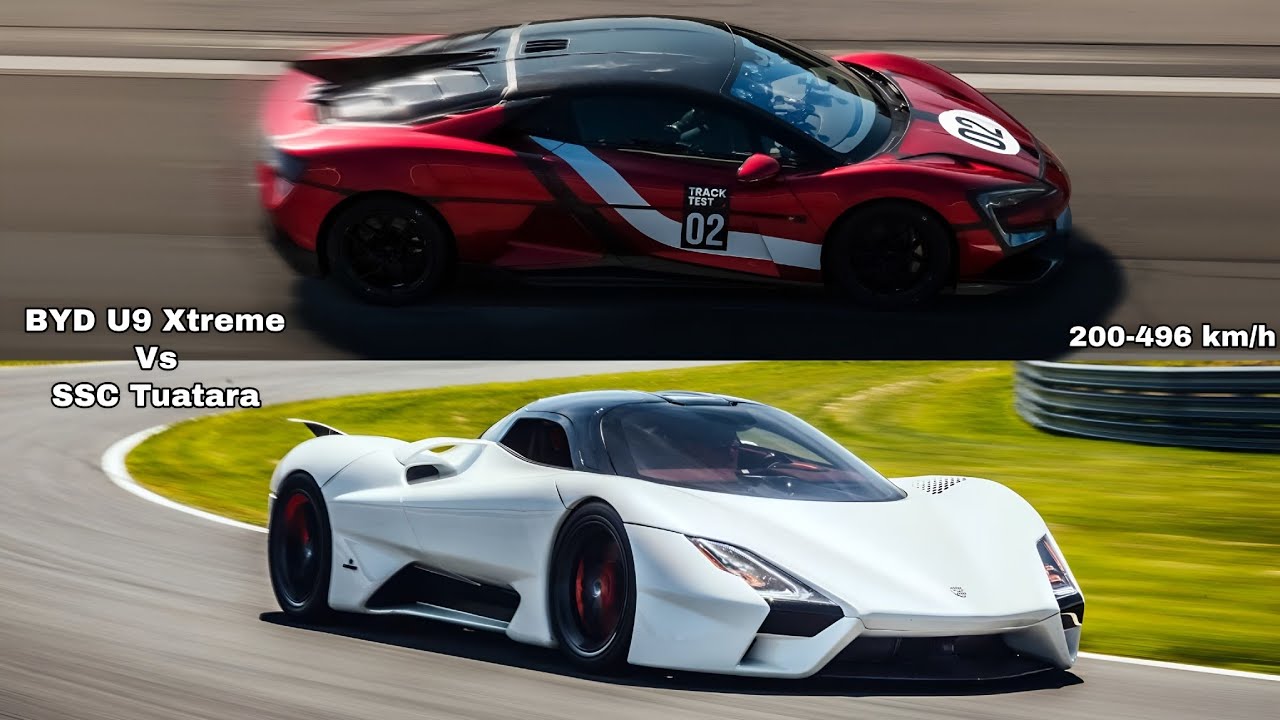 SSC Tuatara Vs BYD U9 Xtreme 200-496 km/h Acceleration Comparison 
