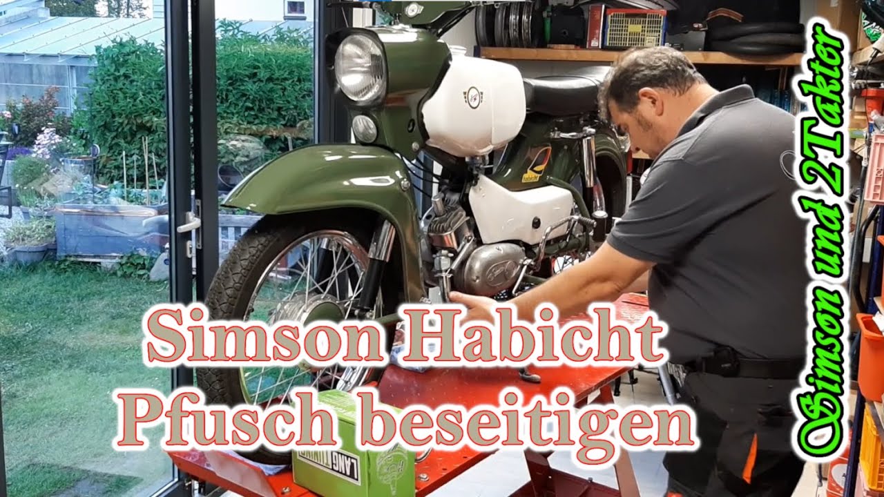 Simson Habicht- Alles Pfusch. Kette tauschen, Dämpfer komplettieren Elektrik fehlersuche Bremse Seil