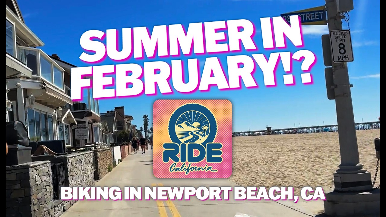 Summer in February? ☀️ Newport Beach Bike Ride – Balboa Peninsula Beach Path | POV Real Time CALI