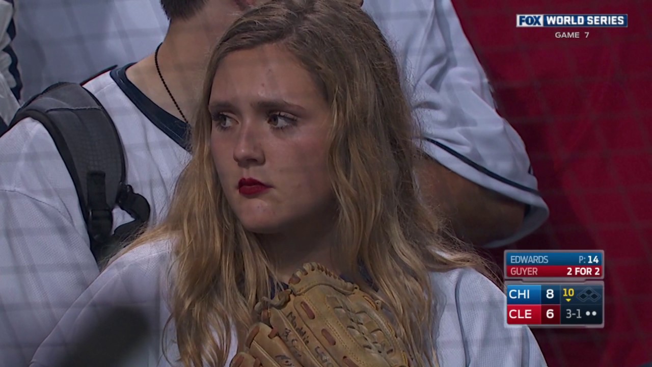 Cubs vs Indians World Series Game 7 final 3 outs - Radio boadcast TV sync 60fps (Pat & Ron)