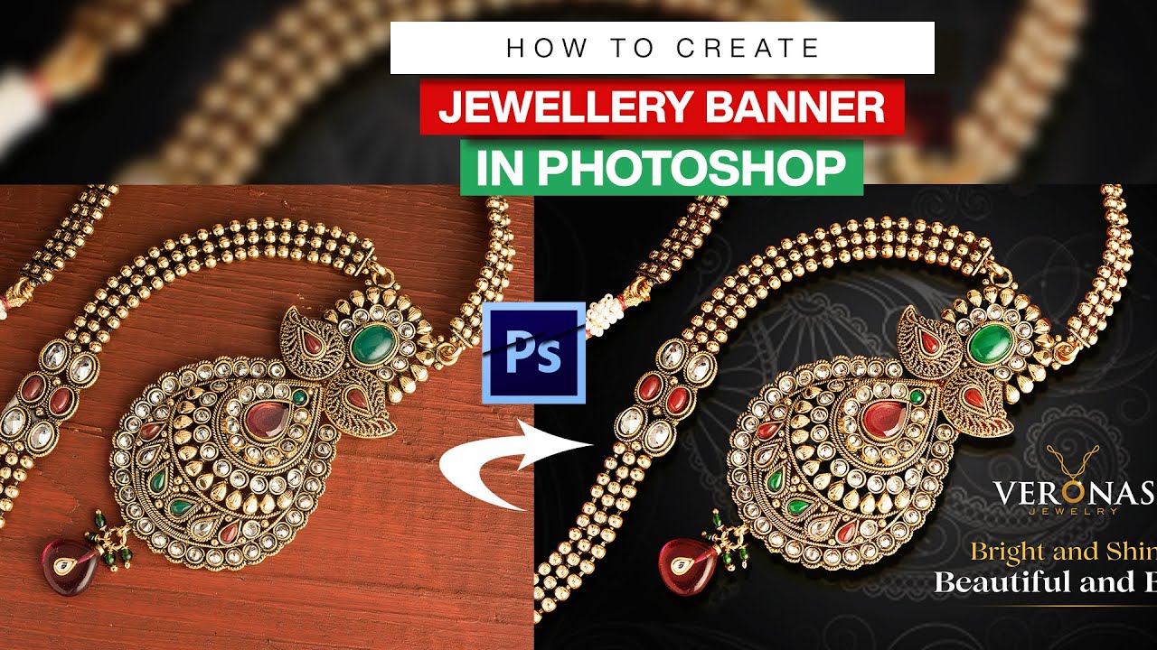 Jewellery banner design in photoshop in Hindi