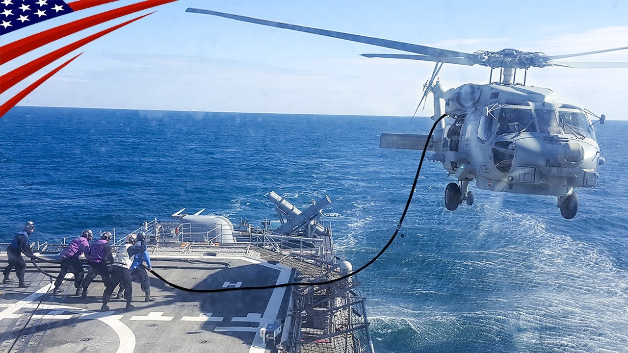 Hovering in Action: The Astonishing Technique of Helicopter In-Flight Refueling at Sea