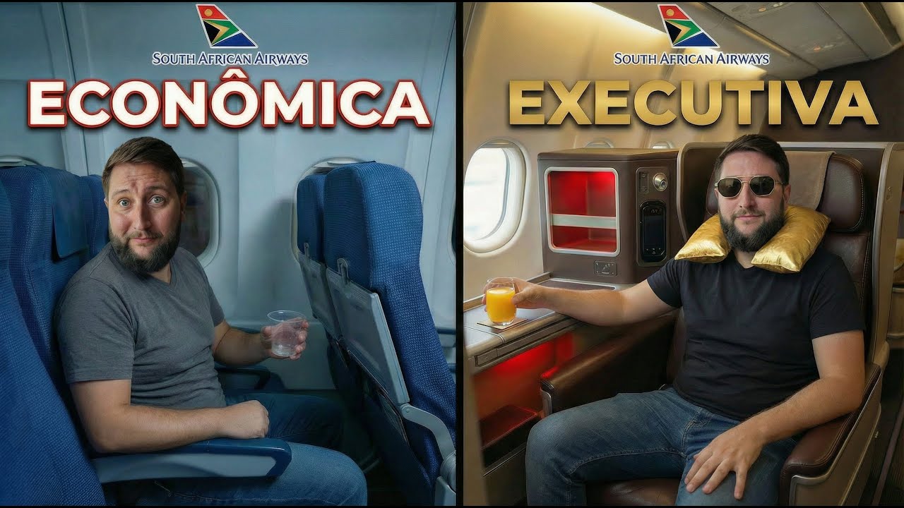 Classe EXECUTIVA e ECONÔMICA da South African Airways - Viagem África do Sul