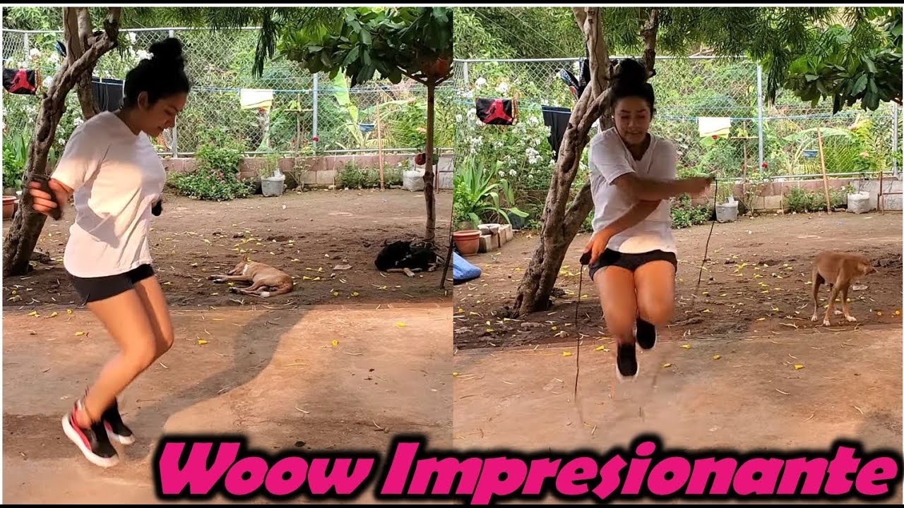 -Woow Nelly Es Buena Saltando La Cuerda😲Quemando Las Calorías Con La Cuerda-P5