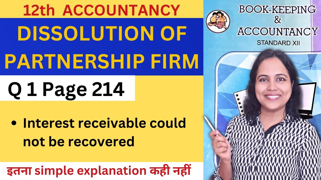 DISSOLUTION of PARTNERSHIP FIRM textbook Q 1 Page 214 | 12th ACCOUNTS Maharashtra Board | Pooja Kela