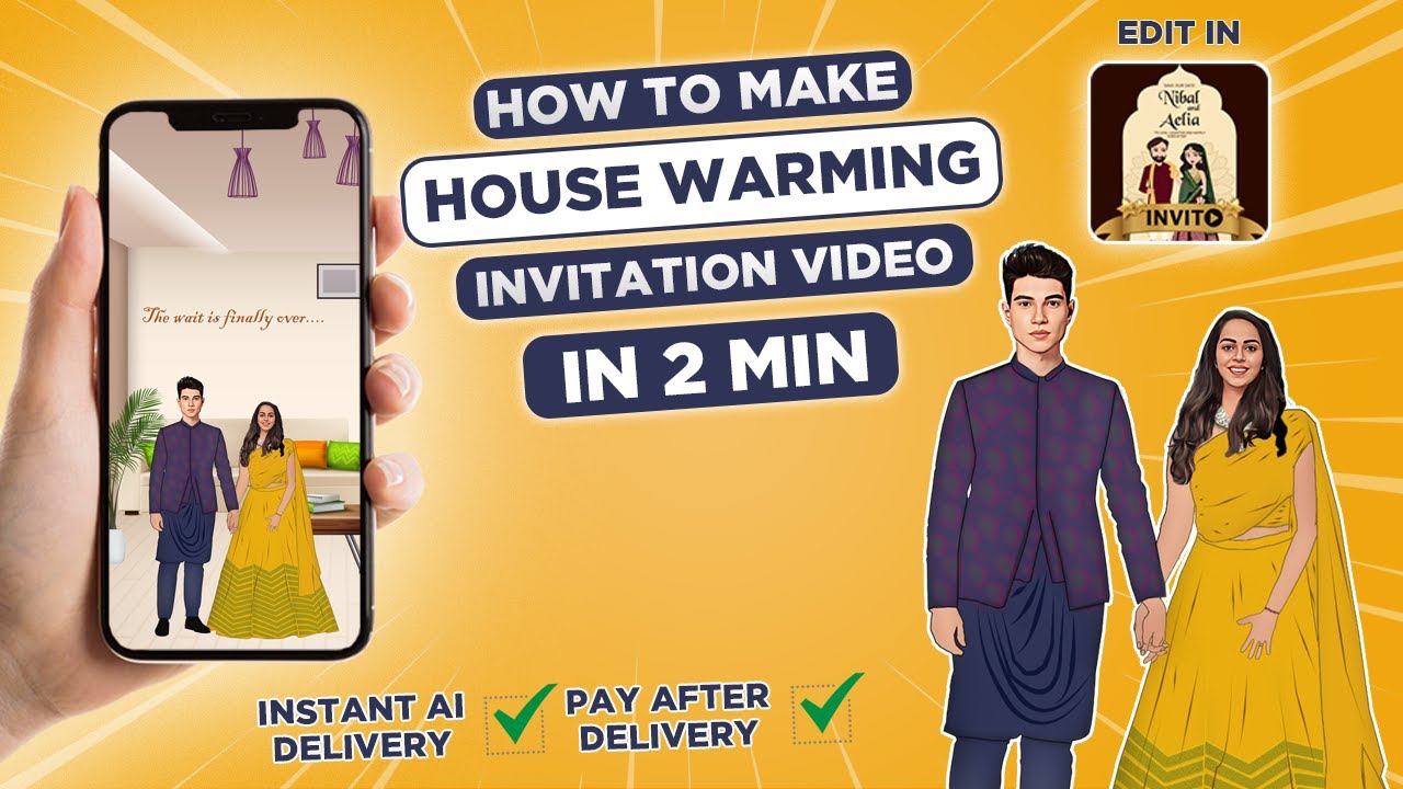 How To Make House Warming Ceremony Invitation Video | Griha Pravesh Invitation Video | Invito Ai