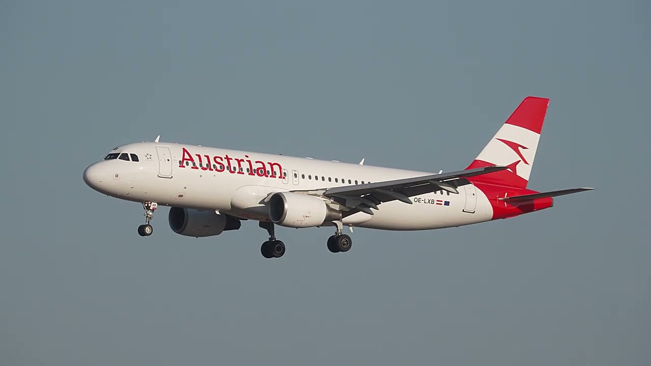 Vienna planespotting 5.3.2026 landing RWY34 camera SONY HXR-NX800, Manfrotto MVH502AH, 755XB Tripod.