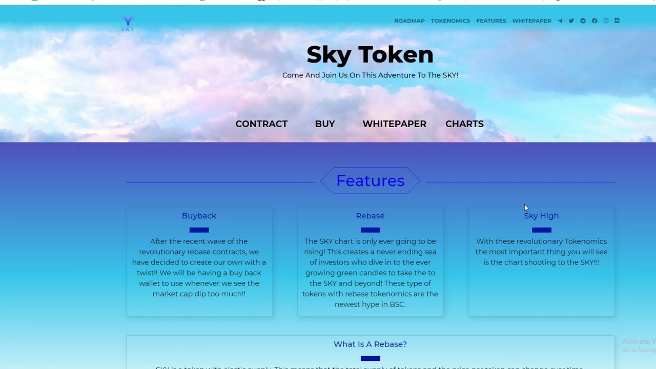 SKY TOKEN - REBASE TOKENOMICS, Crazy new idea that makes the chart always look green? #BSC #BINANCE