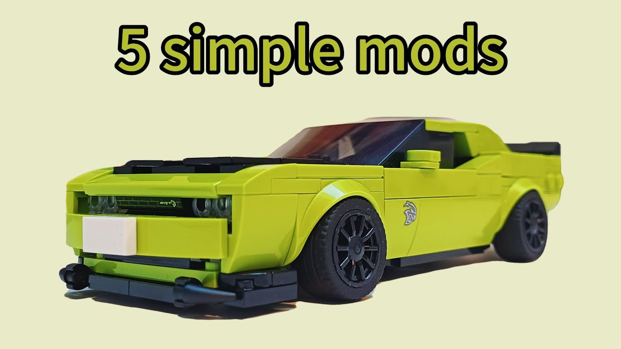 5 SIMPLE MODS FOR YOUR LEGO DODGE CHALLENGER | tutorials included