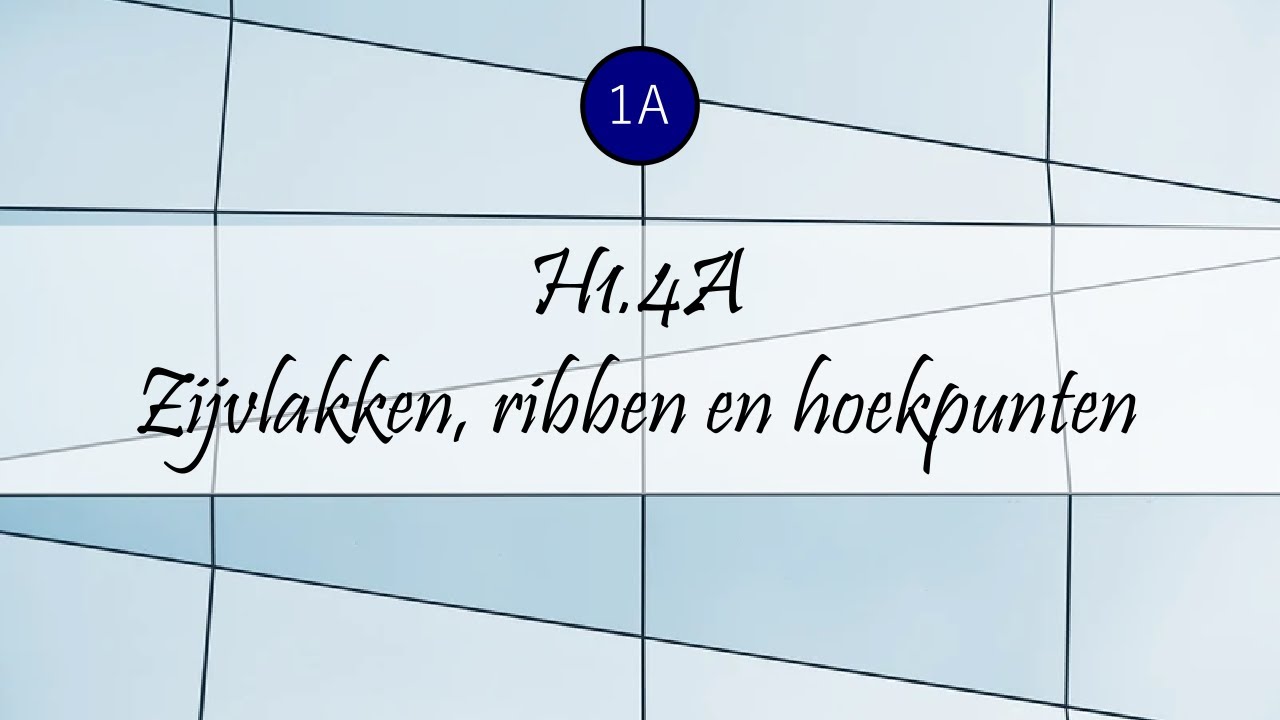 1A H1.4A: Zijvlakken, ribben en hoekpunten