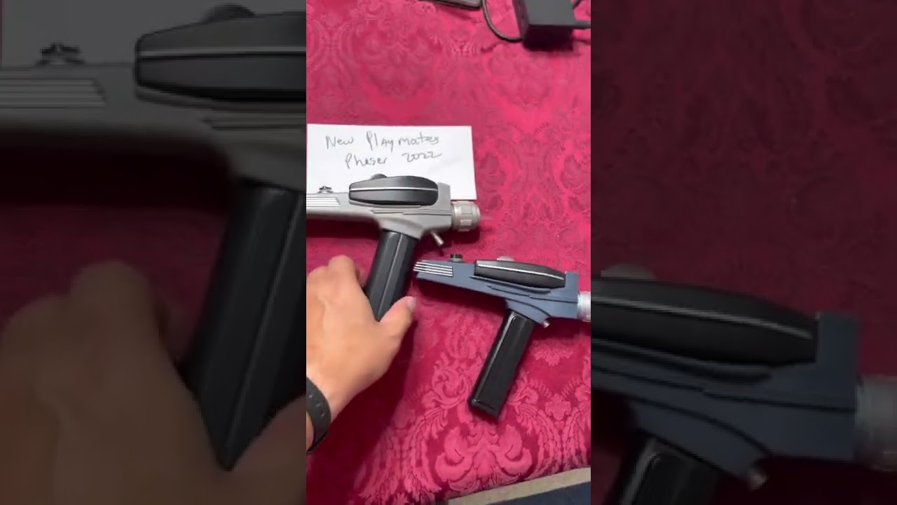 Examine and compare the new Playmates TOS phaser Version/Circa 2022 to its predecessor and DST/AA
