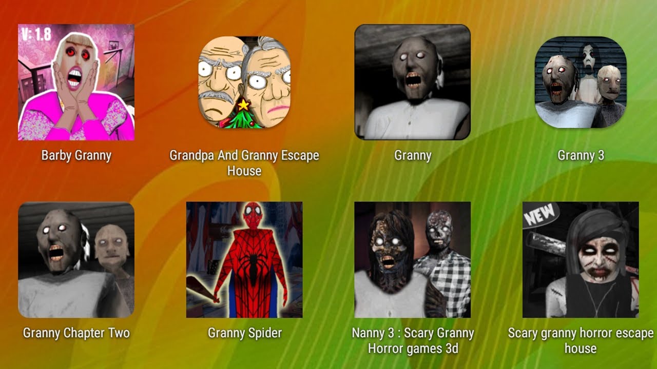 Barby Granny,Grandpa And Granny Escape House,Granny,Granny 3,Granny Chapter Two,Granny Spider