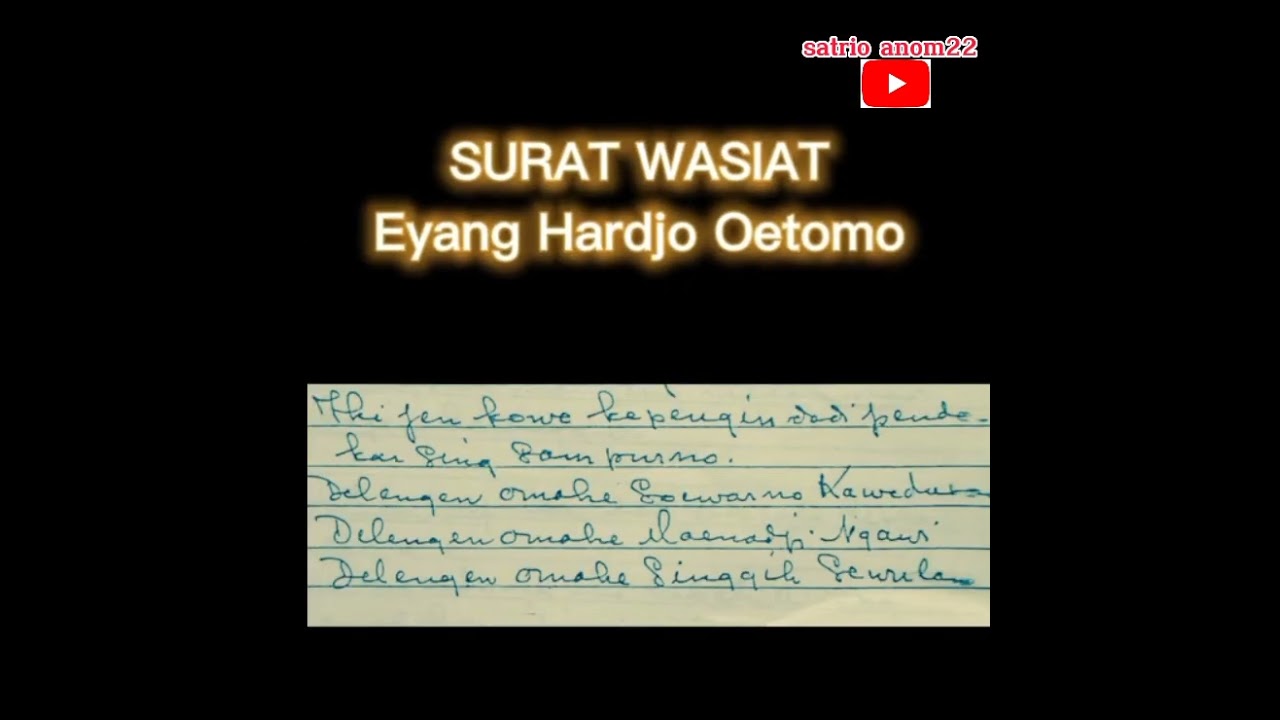 wasiat terakhir KI HADJAR HARDJO OETOMO pendiri PSHT