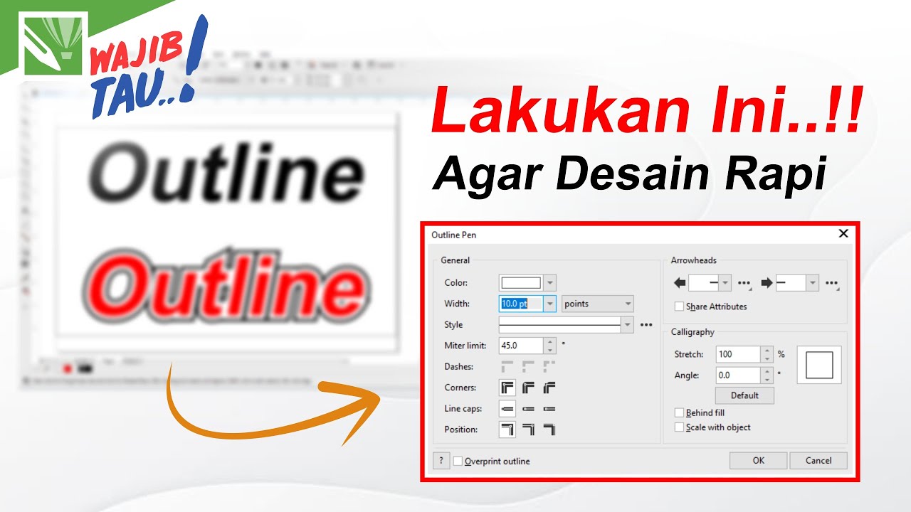 Cara Setting Outline di CorelDRAW | Cara Mengatur Outline (Garis Luar / Garis Tepi) di CorelDRAW
