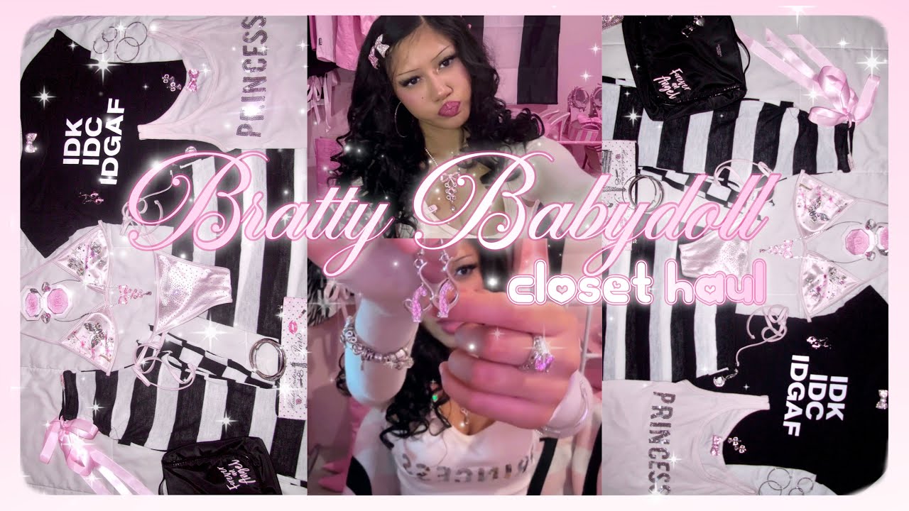 babydoll closet haul ♡ྀི ₊ vintage victoria’s secret, baby phat, hello kitty