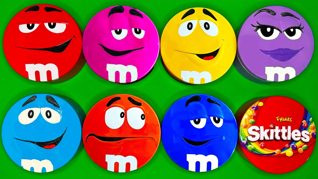 Satisfying Video | ASMR Unpacking Surprise Containers with Vibrant Skittles and Yummy M&M'S Candy