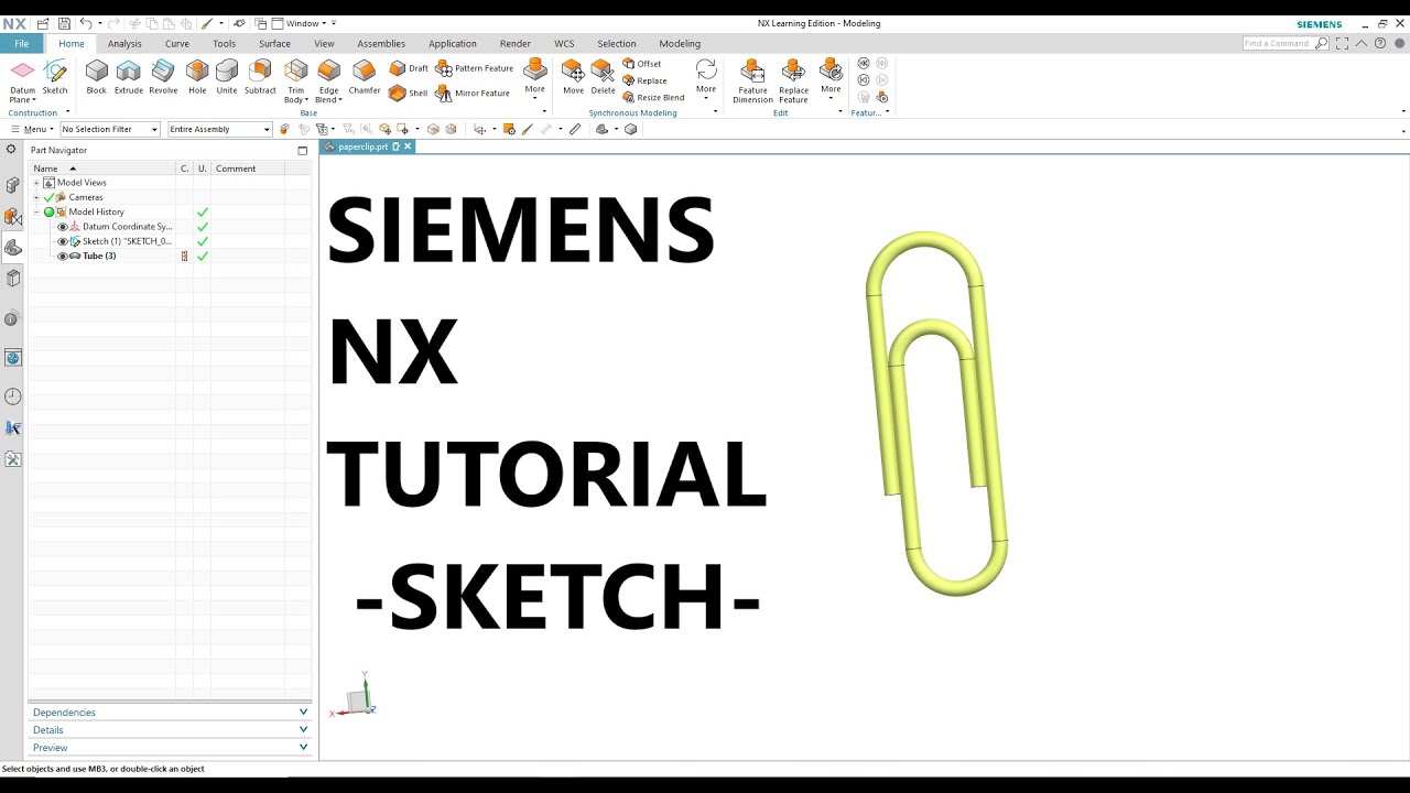 Siemens NX Tutorial - SKETCH