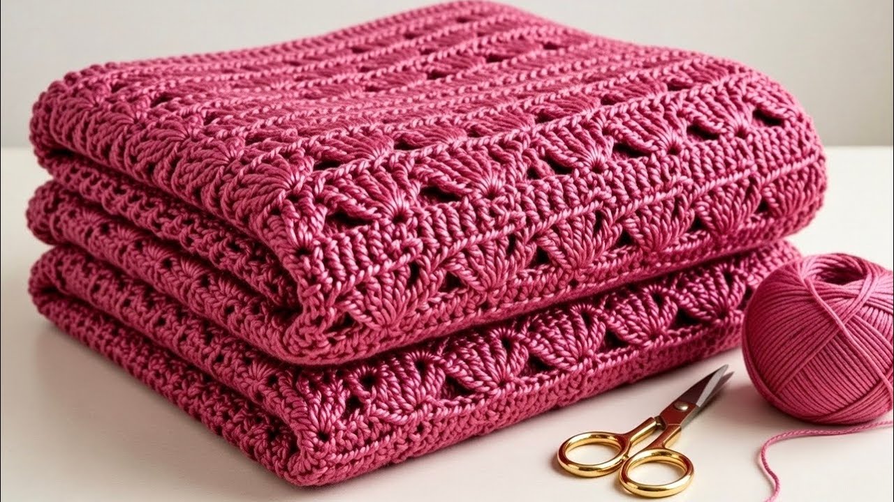Easy & Beautiful Crochet Stitch!🩵 Beginner Friendly! Stunning 3D Blanket Pattern