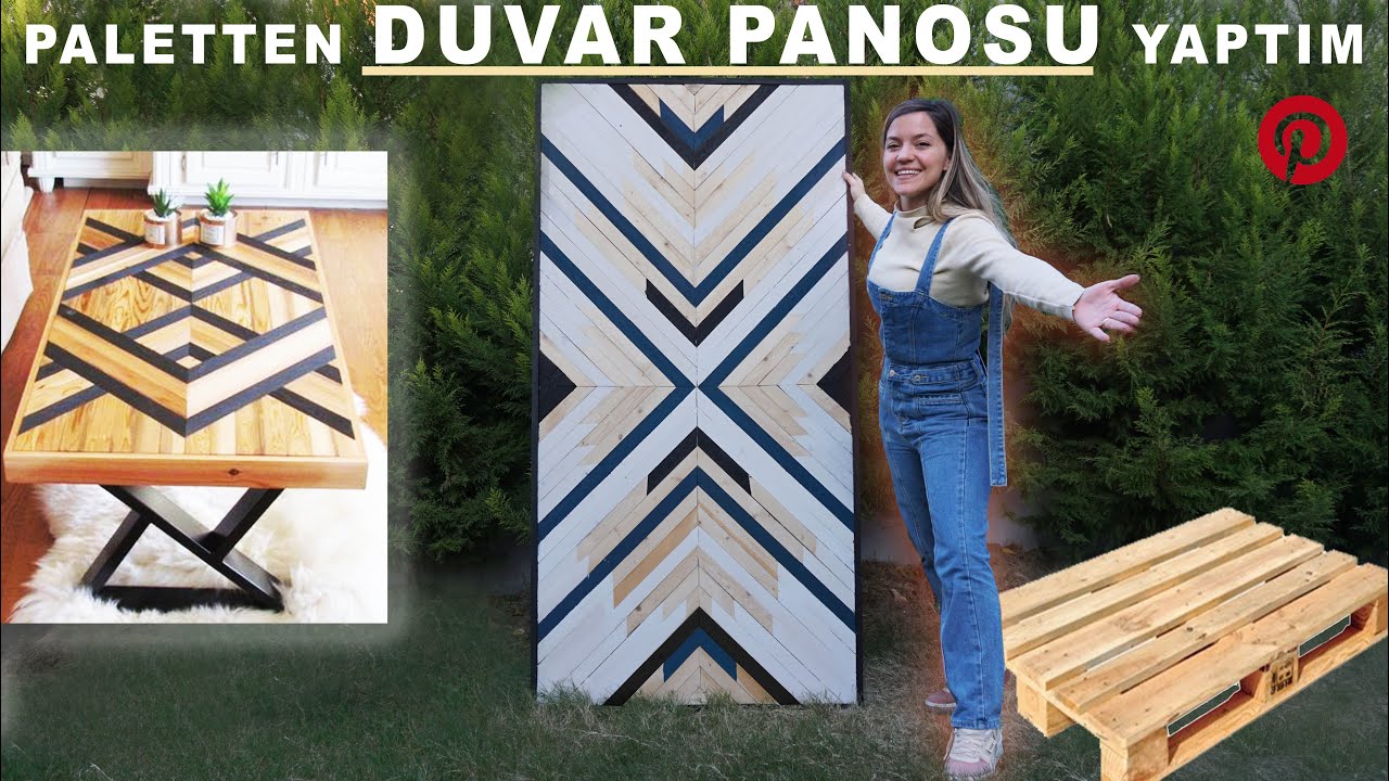 PALETTEN DEV AHŞAP TABLO YAPTIM | DIY WALL ART |  Masif Masa-Tablo-Tepsi Yapımı   | Tuğçe Sarıcaoğlu