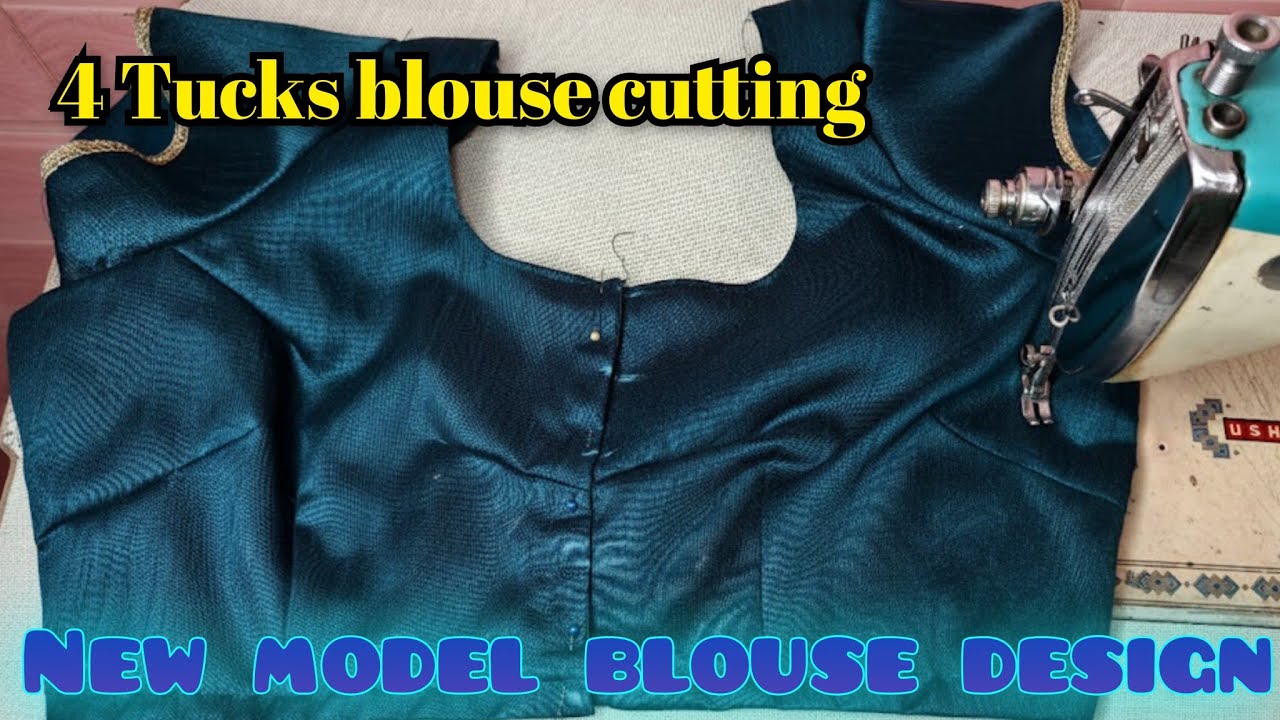 (Part 1) 44 Size 4 Tucks trendy blouse cutting stitching|| bust 44 blouse cutting