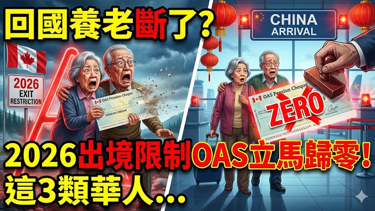 回國養老這條路斷了？2026最新出境限制曝光，這3類加拿大華人剛落地，OAS養老金立馬歸零！#回國養老 #加拿大華人 #OAS #養老金 #出境限制 #退休規劃 #2026 #移民