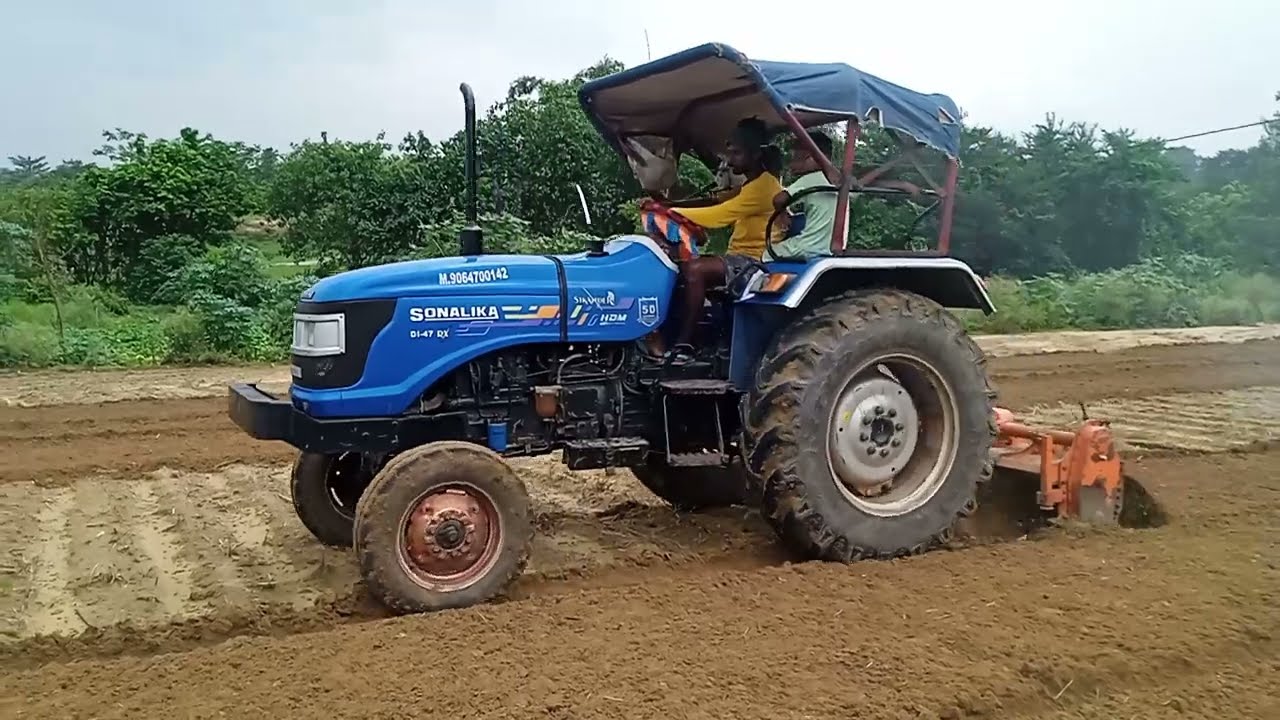 Sonalika Di 47 RX 50 HP tractor | rotavator powerful performance | sonalika sikandar tractor |#video