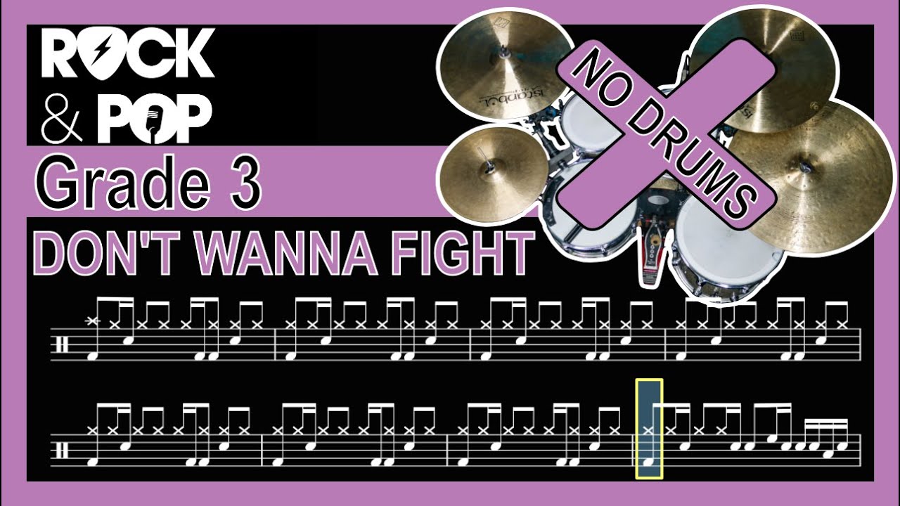 Don't Wanna Fight - Drumless Track With Notation (Trinity Grade 3)